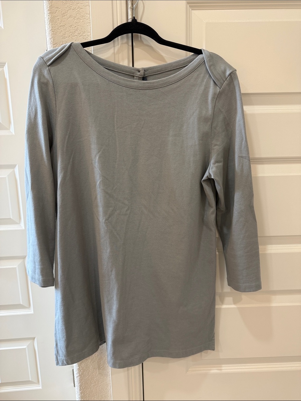 Lands’ EndWomen's 3/4 Sleeve Boatneck Top - Light Gray